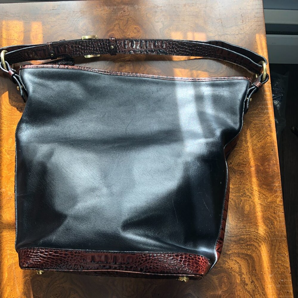 Brahmin Black Leather Satchel Handbag – Classic Style, Pre-Owned, Good Condition - Picture 11 of 14